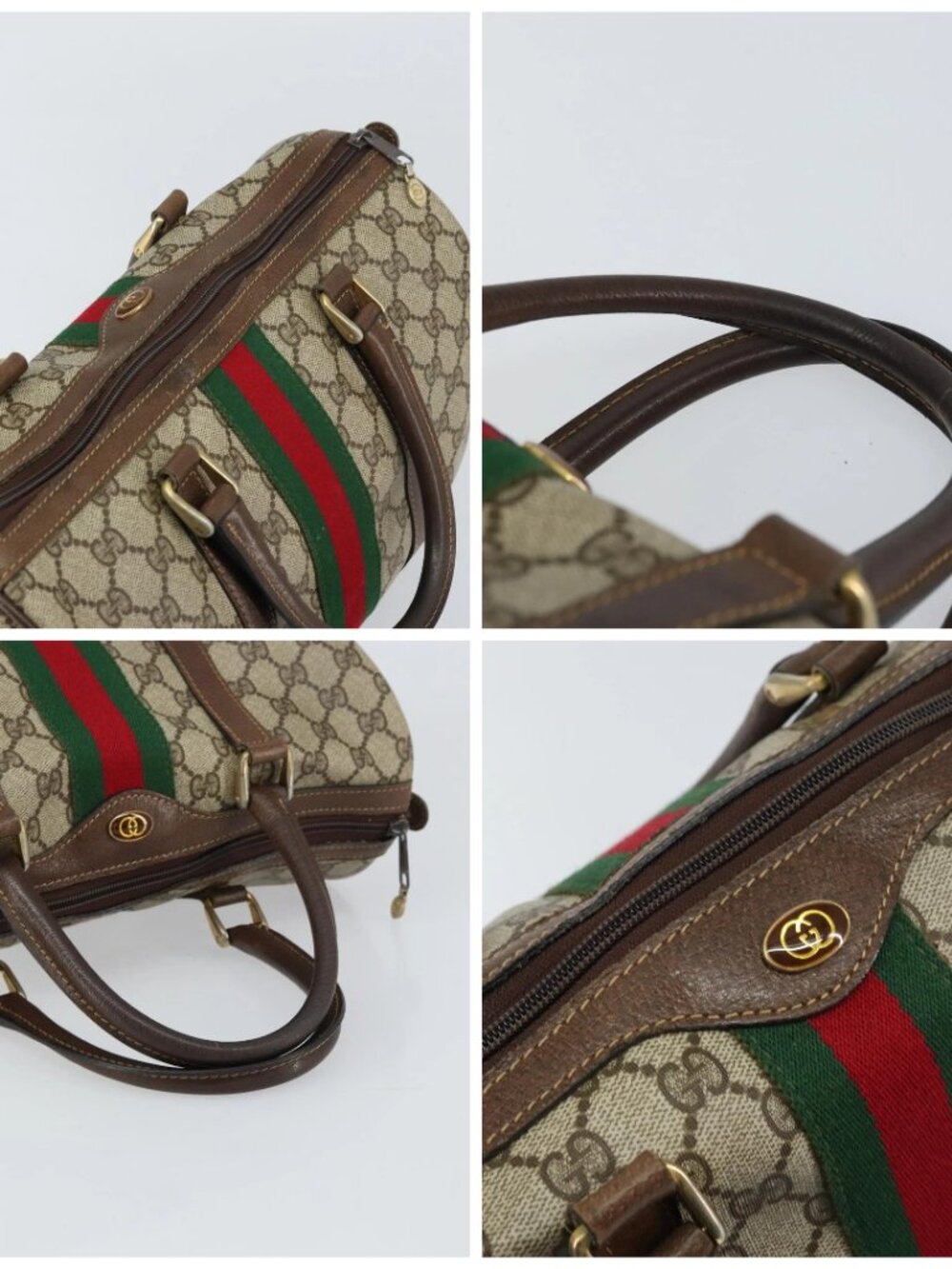GUCCI GG Supreme Web Sherry Line Hand Bag PVC Beige Gold 24 012 3842 Auth 161028 - Picture 16 of 16